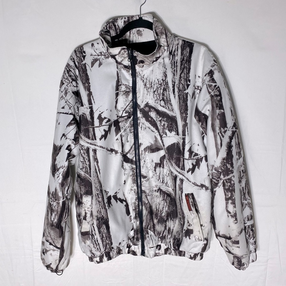 Great Outdoorsman White Brown Winter Hard Woods Camo Hunting Jacket L
